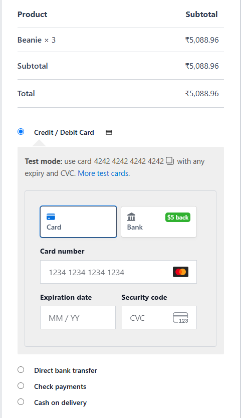 Multi-currency checkout