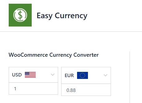 Currency converter widget